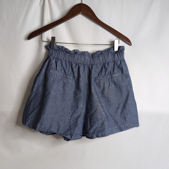ZARA Chambray Blue Wrap Tie Skort with Pockets, Size M - Picture 2 of 9